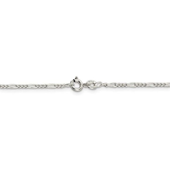 1.75mm Sterling Silver, Solid Figaro Chain Necklace, 22 Inch - Picture 4 of 8